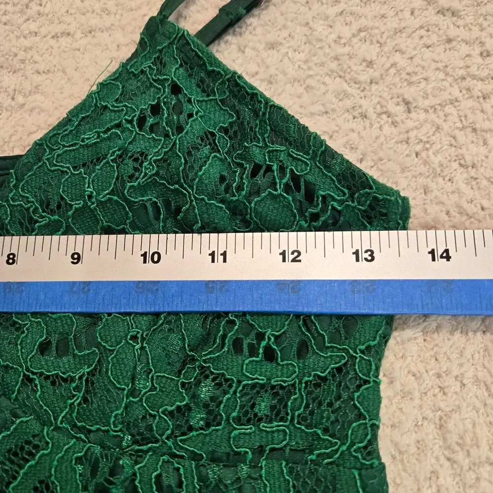 Green lace tank top cami crop top Size S by Xhilaration Y2K Whimsygoth - Picture 4 of 10